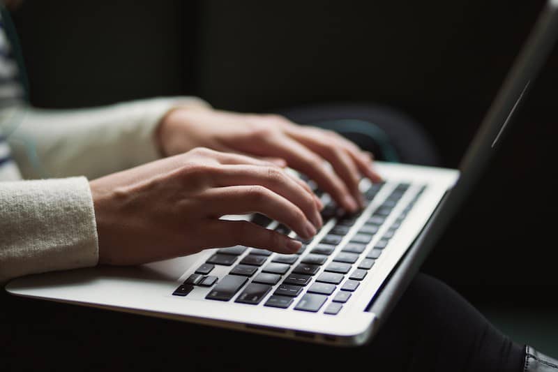 Landing page design on a laptop